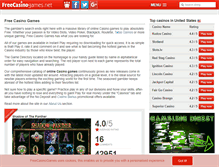 Tablet Screenshot of freecasinogames.net
